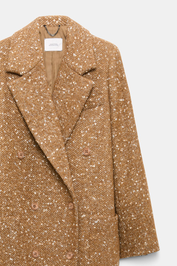 Dorothee Schumacher Bouclé herringbone tweed coat saffron tweed Product Detail View