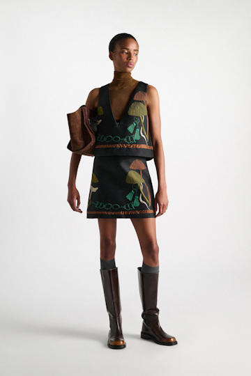 Dorothee Schumacher Jacquard vest mushroom jacquard Model Detail View