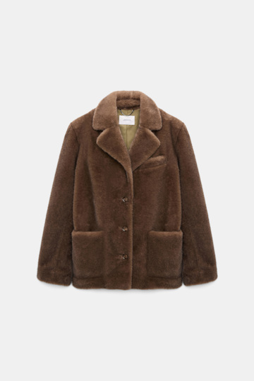 Dorothee Schumacher Faux fur jacket porcini Product Front View