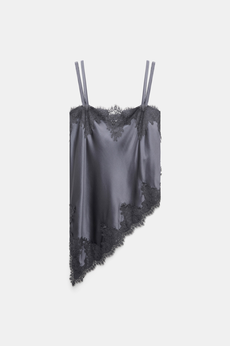 Dorothee Schumacher Negligee-Top aus Seiden-Stretch-Satin dark oyster Product Front View