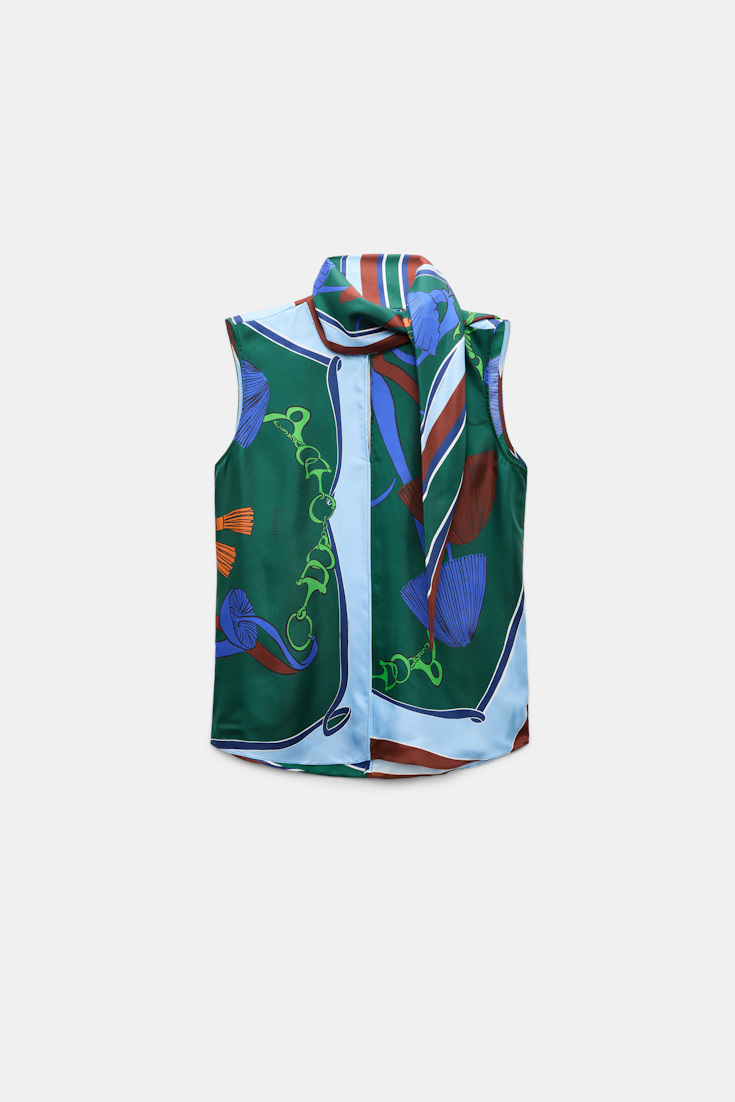 Dorothee Schumacher Top aus Seidentwill colorful ribbon scarf Product Front View