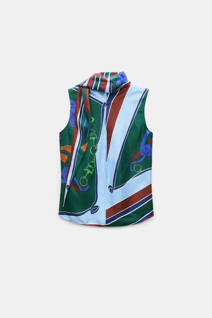 Dorothee Schumacher Top aus Seidentwill colorful ribbon scarf Product Detail View