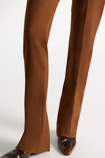 Dorothee Schumacher Full-length flares in Punto Milano hazelnut Model Detail View
