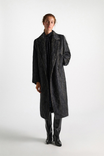 Dorothee Schumacher Wool-mohair coat anthra melange Model Front View