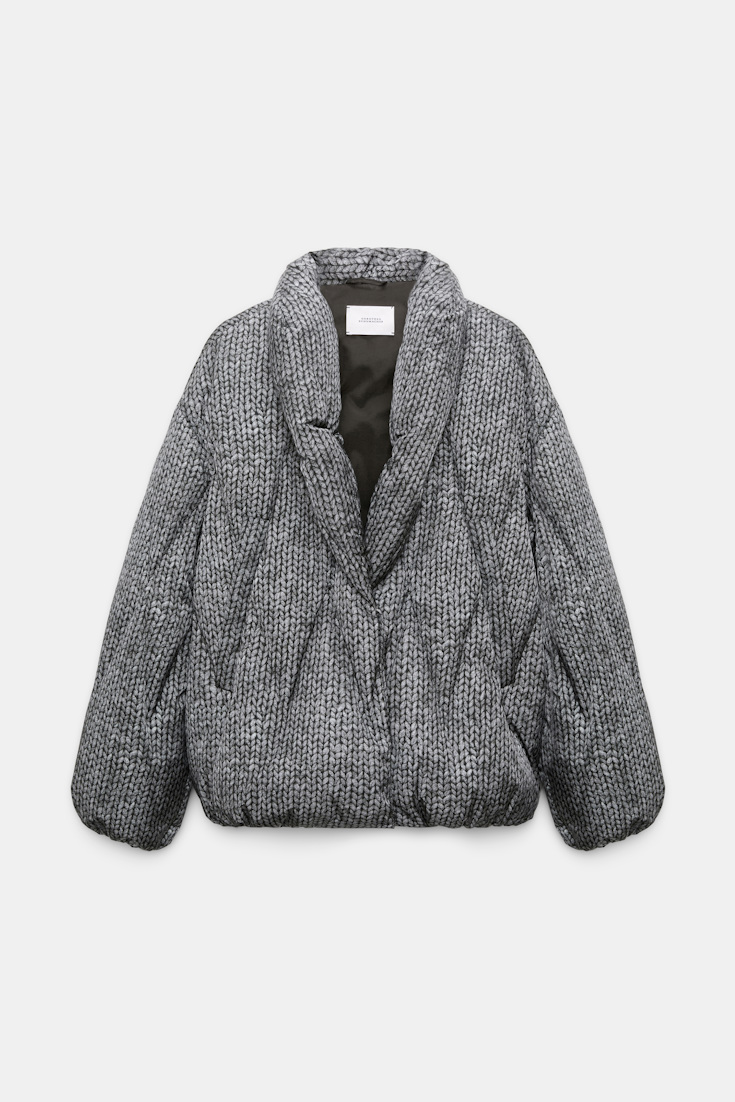 Dorothee Schumacher Printed-Daunenjacke knit print grey Product Front View