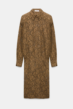 Dorothee Schumacher Guipure lace shirtdress porcini