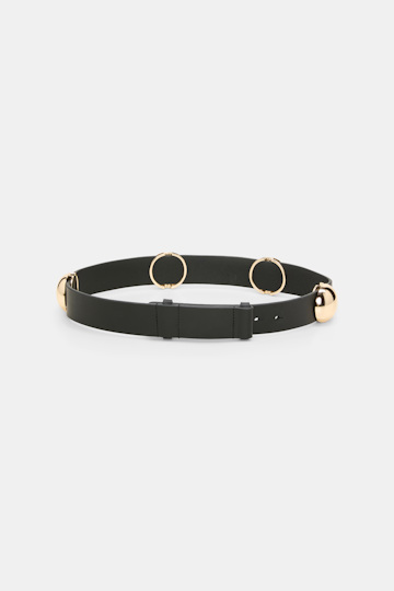 Dorothee Schumacher Leather belt with moveable studs black Product Detail View