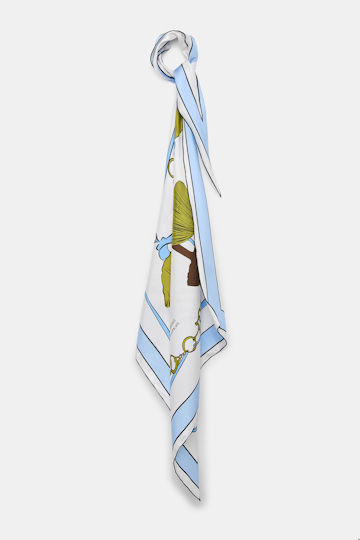 Dorothee Schumacher Printed silk twill scarf Blue Ribbon scarf Product Front View