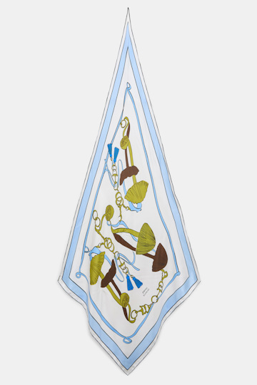 Dorothee Schumacher Printed silk twill scarf Blue Ribbon scarf Product Detail View