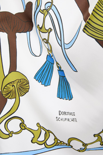 Dorothee Schumacher Printed silk twill scarf Blue Ribbon scarf Product Detail View
