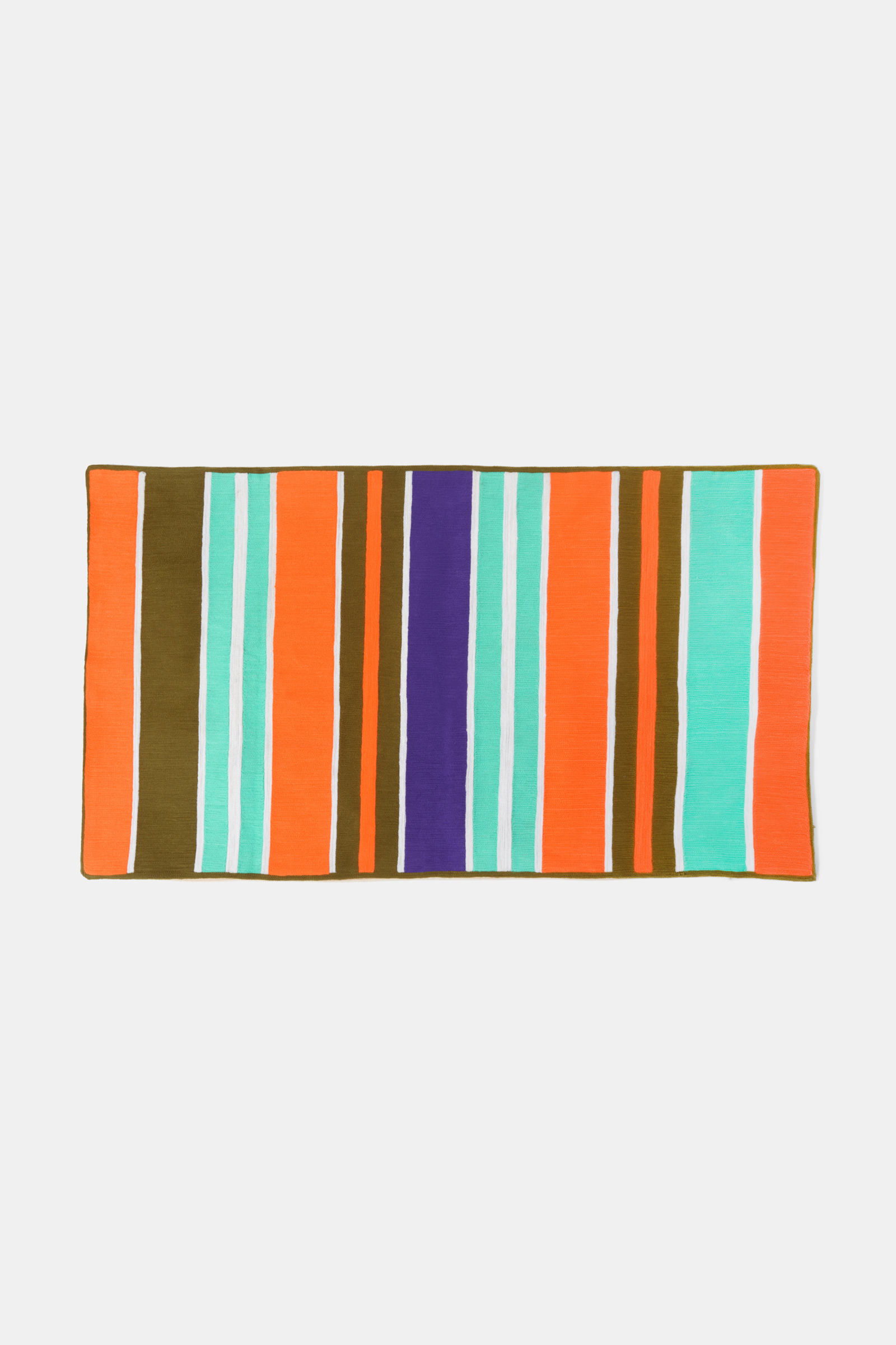 Dorothee Schumacher Großes, gestreiftes Kissen orange, purple, khaki stripe