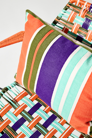 Dorothee Schumacher Striped cushion orange purple stripe mix