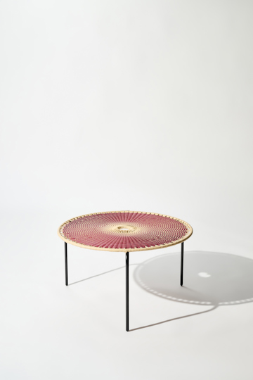 Dorothee Schumacher Großer handgeflochtener Coffee Table rojo vino beige mix
