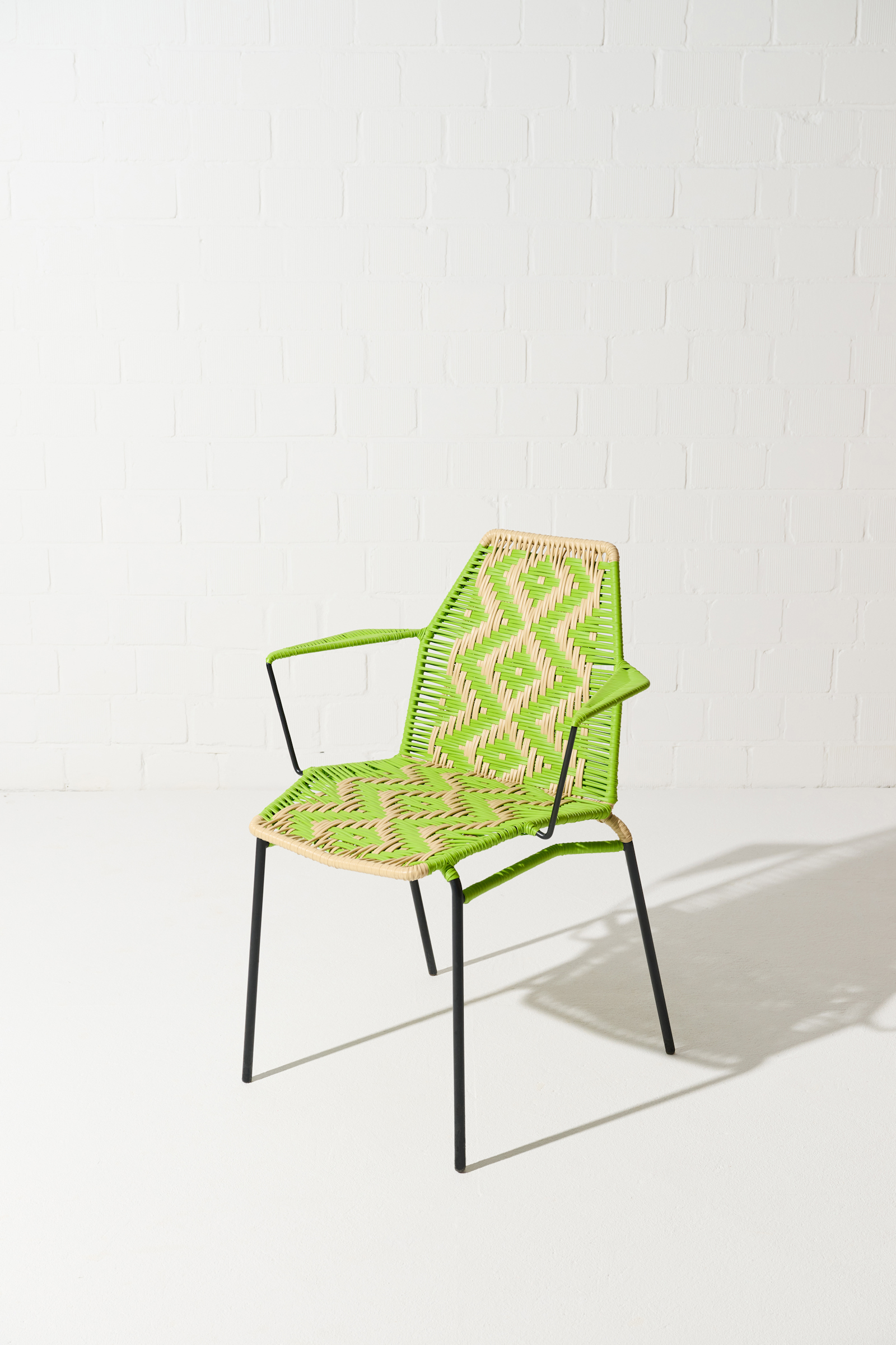 Dorothee Schumacher Handgeflochtener Stuhl verde tropical beige mix