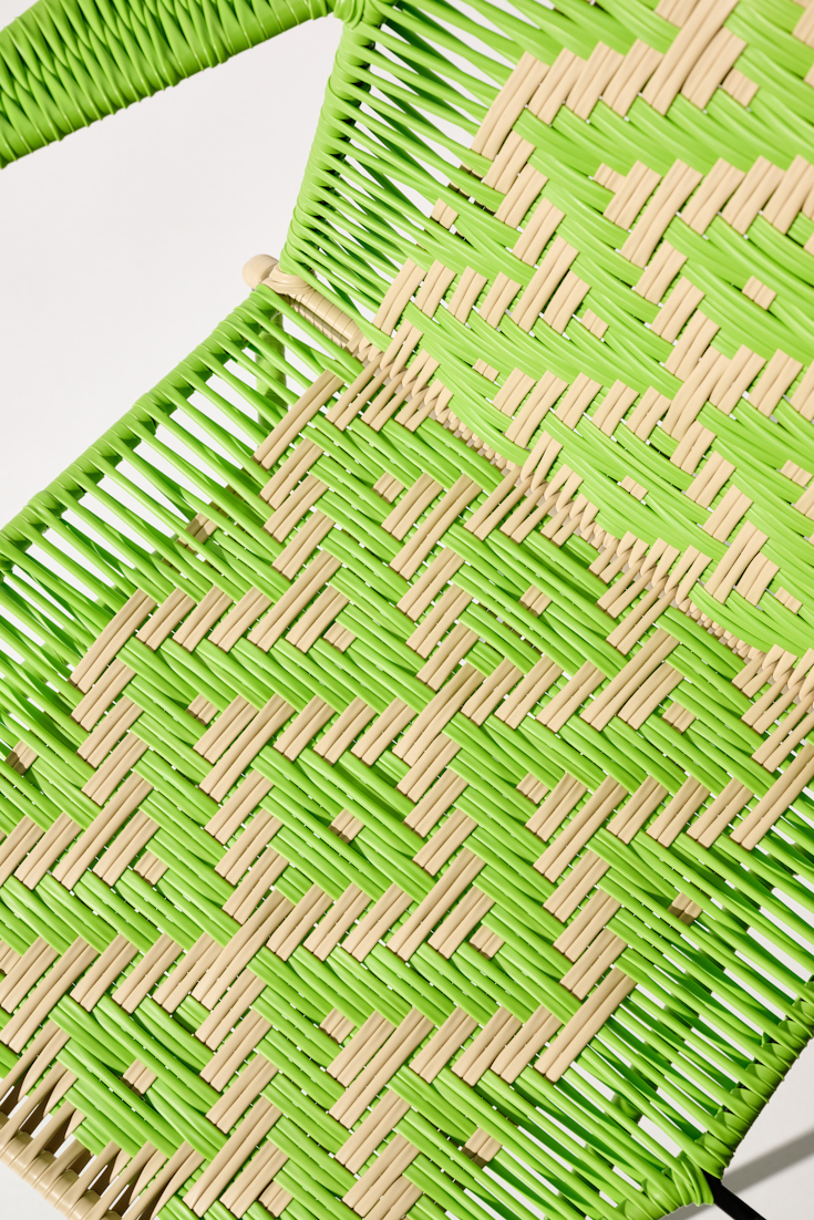 Dorothee Schumacher Handgeflochtener Stuhl verde tropical beige mix