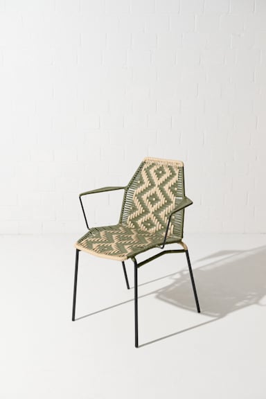 Dorothee Schumacher Handgeflochtener Stuhl verde militar beige mix