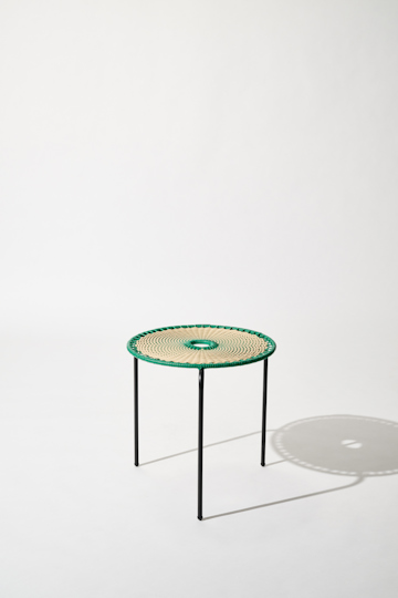 Dorothee Schumacher Handwoven small coffee table verde beige mix