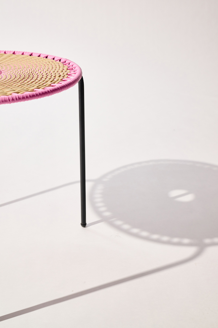 Dorothee Schumacher Kleiner handgeflochtener Coffee Table rosada beige mix