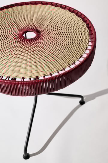 Dorothee Schumacher Handwoven dinner table rojo vino beige mix