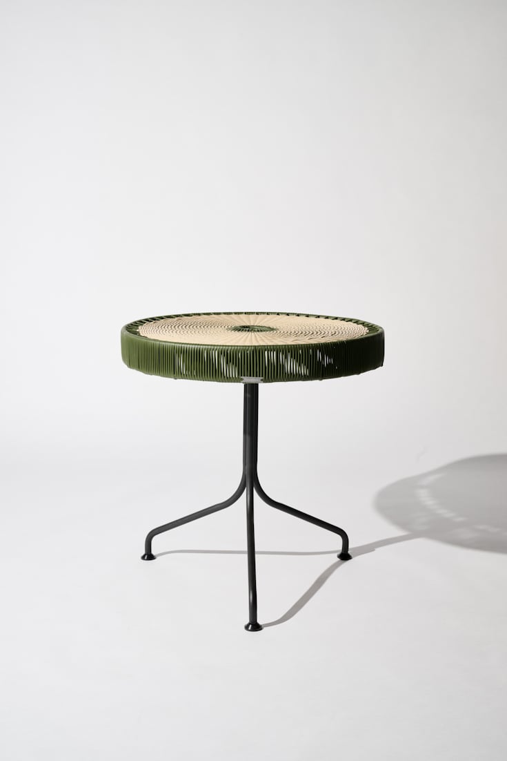 Dorothee Schumacher Handgeflochtener Dining Table verde militar beige mix