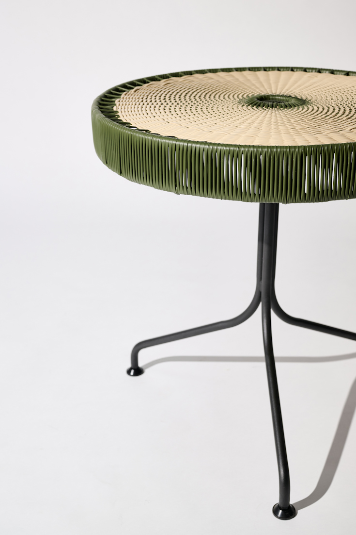 Dorothee Schumacher Handgeflochtener Dining Table verde militar beige mix