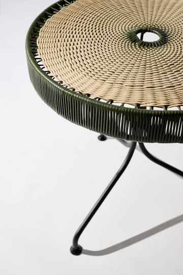 Dorothee Schumacher Handwoven dinner table verde militar beige mix