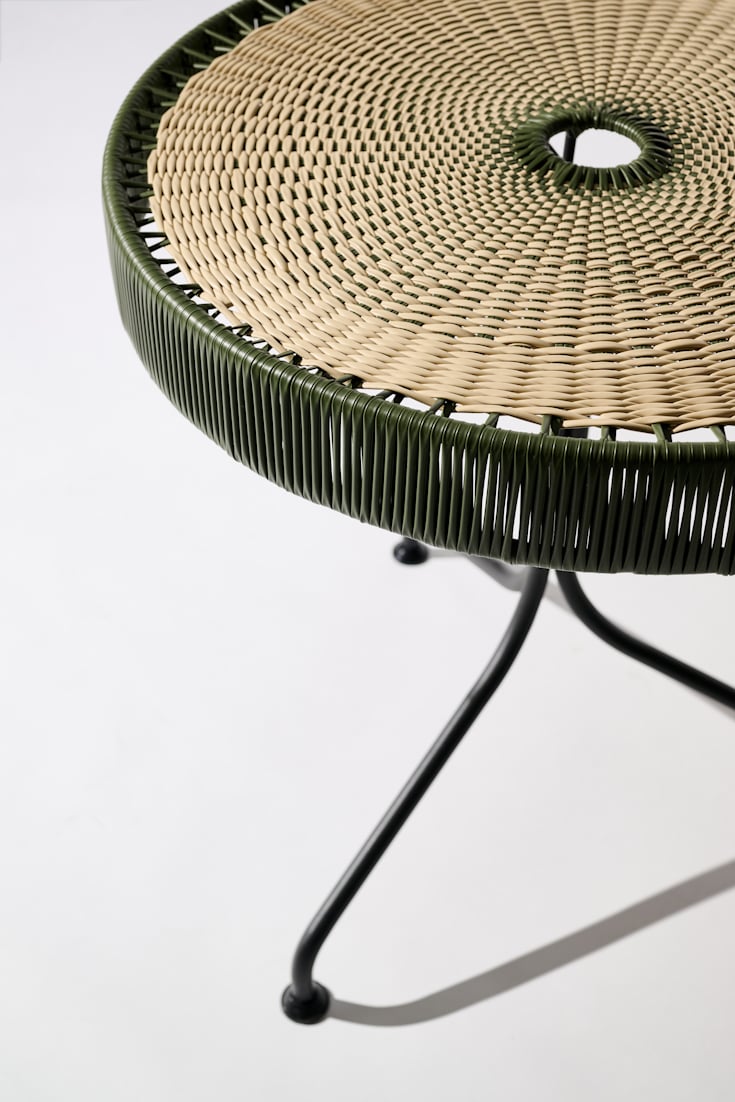 Dorothee Schumacher Handgeflochtener Dining Table verde militar beige mix
