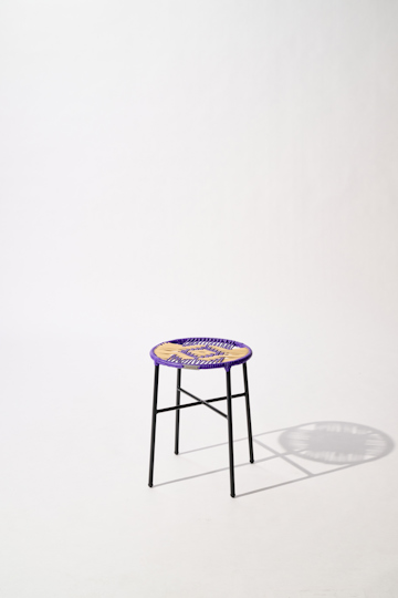 Dorothee Schumacher Handwoven stool lilac beige mix