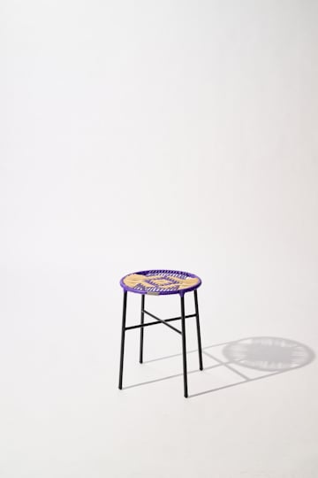 Dorothee Schumacher Handwoven stool lilac beige mix