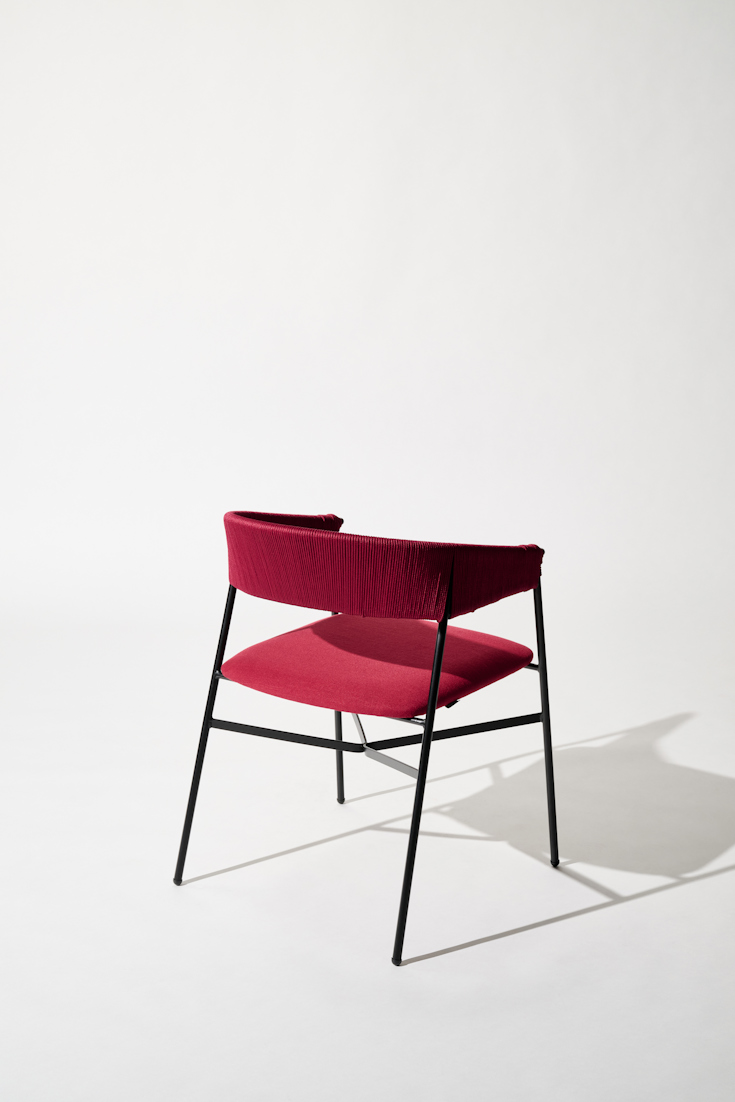 Dorothee Schumacher Handgeflochtener Indoor Stuhl rojo vino beige mix