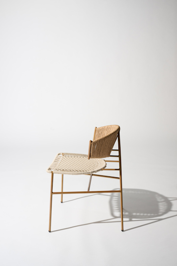 Dorothee Schumacher Hand-woven indoor chair cordon cienaguero blanco mix