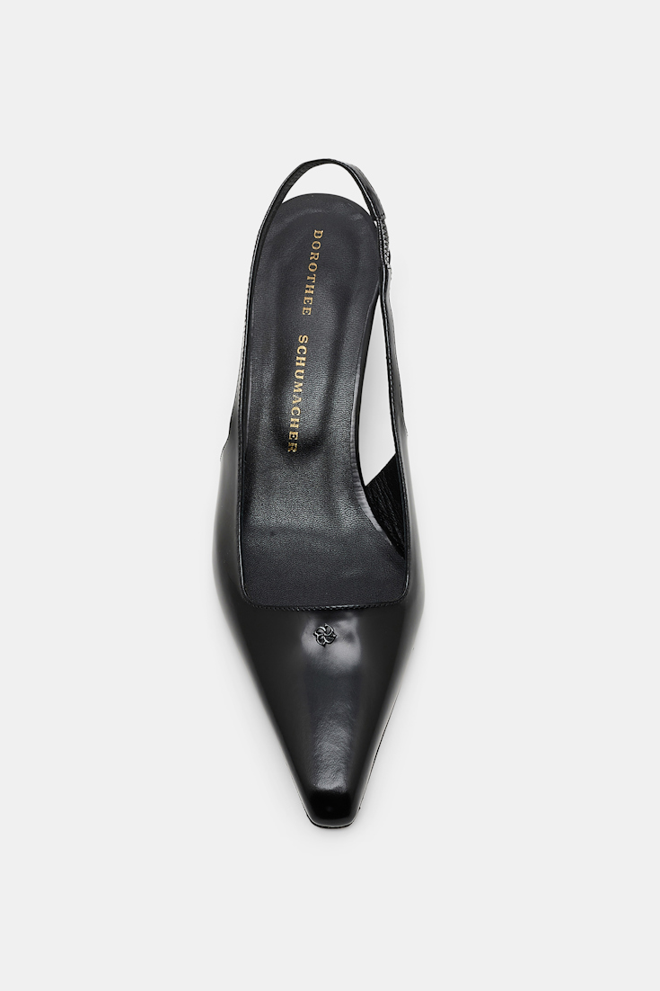 Dorothee Schumacher Slingback graphic contour wedges pure black