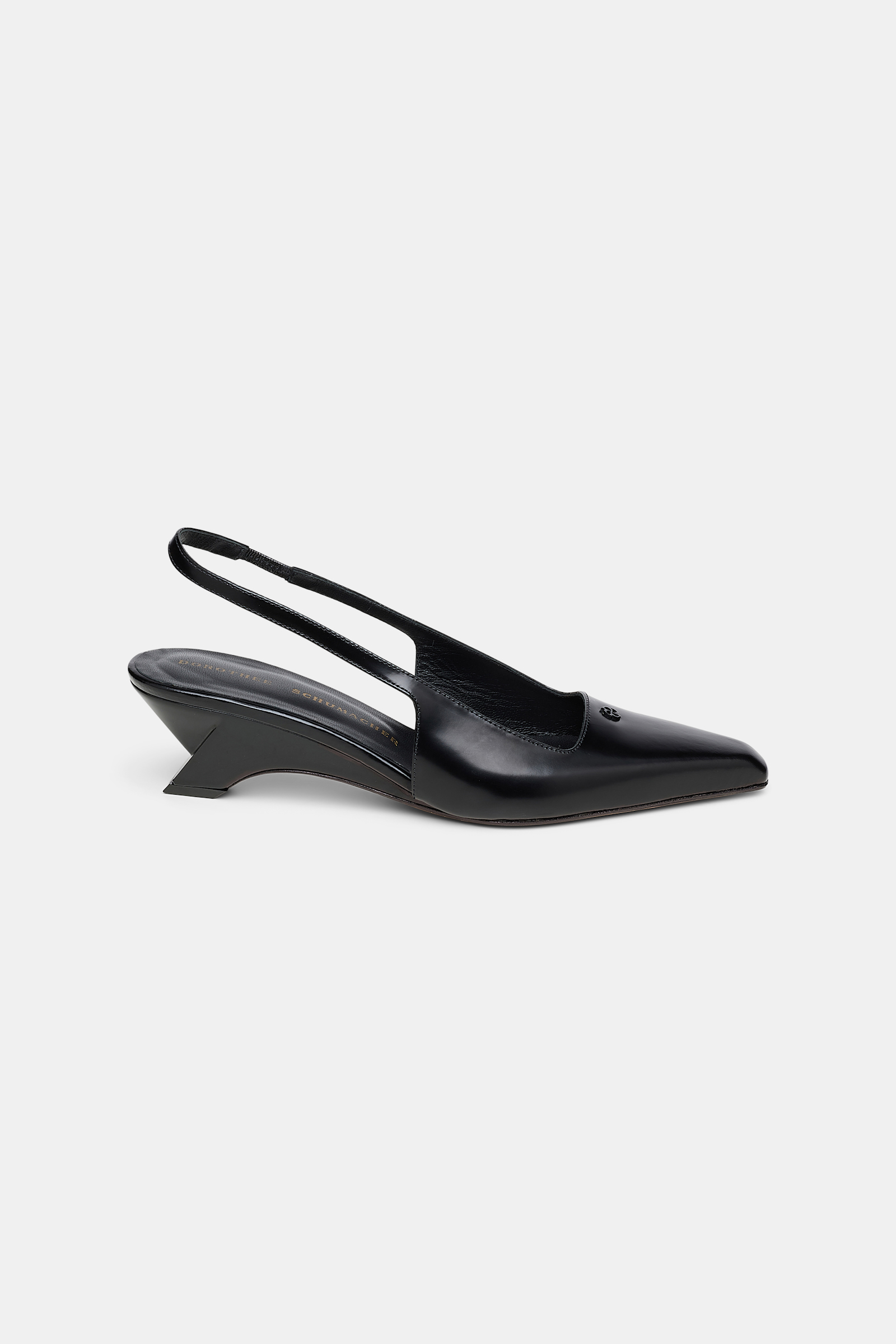 Dorothee Schumacher Slingback graphic contour wedges pure black
