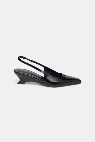 Dorothee Schumacher Slingback graphic contour wedges pure black