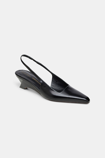 Dorothee Schumacher Slingback graphic contour wedges pure black