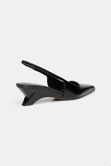 Dorothee Schumacher Slingback graphic contour wedges pure black