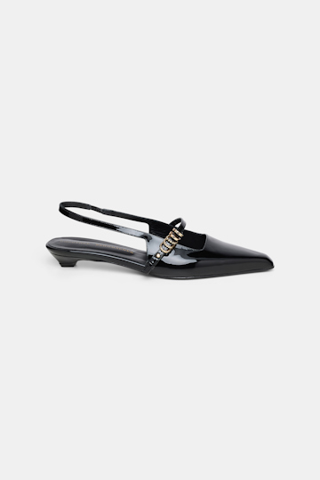 Dorothee Schumacher Slingback micro heels with signature D-rings pure black