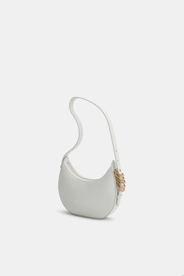 Dorothee Schumacher Half Moon Mini Bag in soft calf leather with D-ring hardware off white