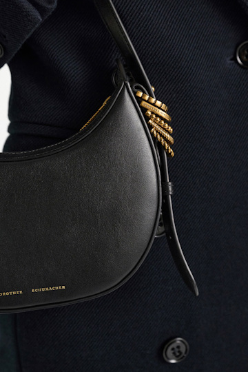 Dorothee Schumacher Half Moon Mini Bag in soft calf leather with D-ring hardware black