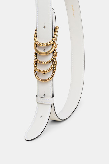 Dorothee Schumacher Gürtel aus weichem Kalbsleder mit D-Rings off white