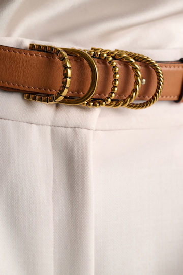 Dorothee Schumacher Gürtel aus weichem Kalbsleder mit D-Rings tan