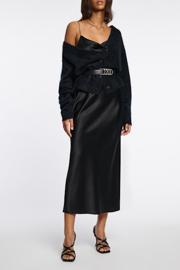 Dorothee Schumacher Gürtel aus weichem Kalbsleder mit D-Rings black with silver