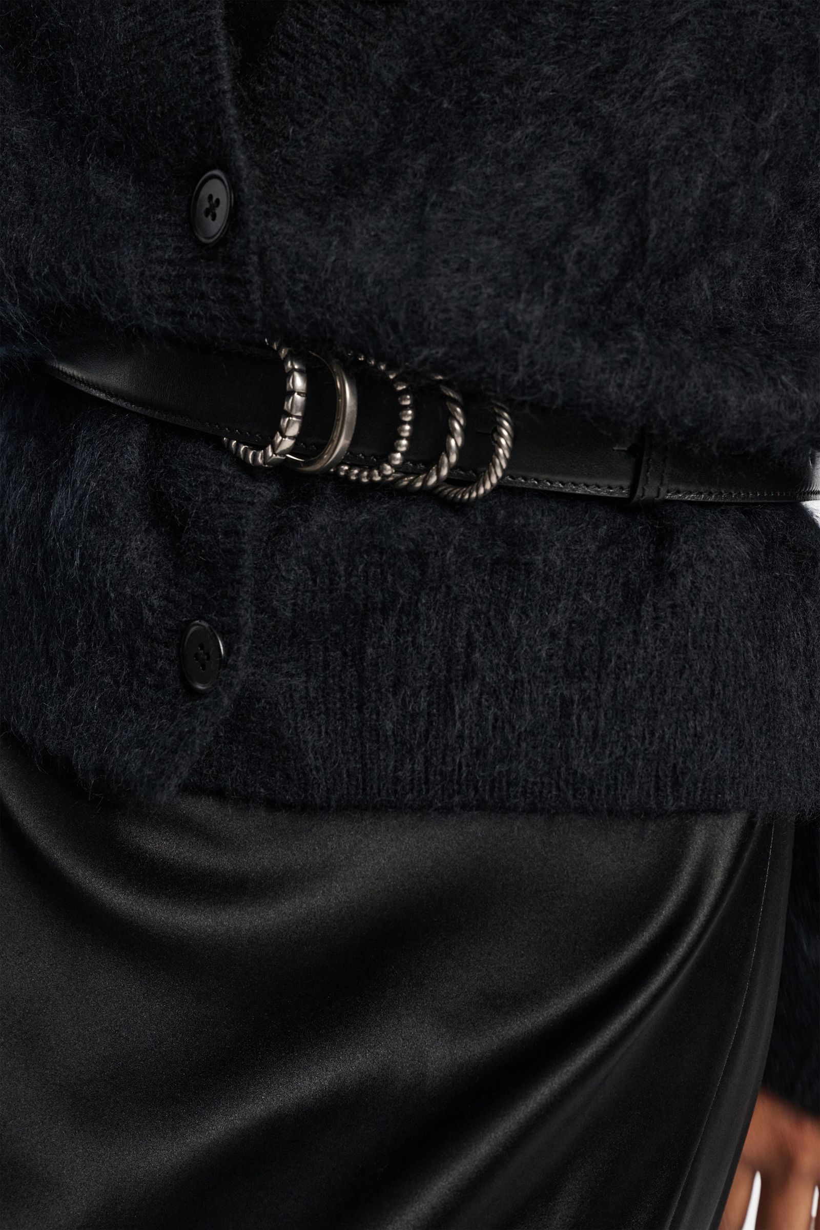 Dorothee Schumacher Gürtel aus weichem Kalbsleder mit D-Rings black with silver