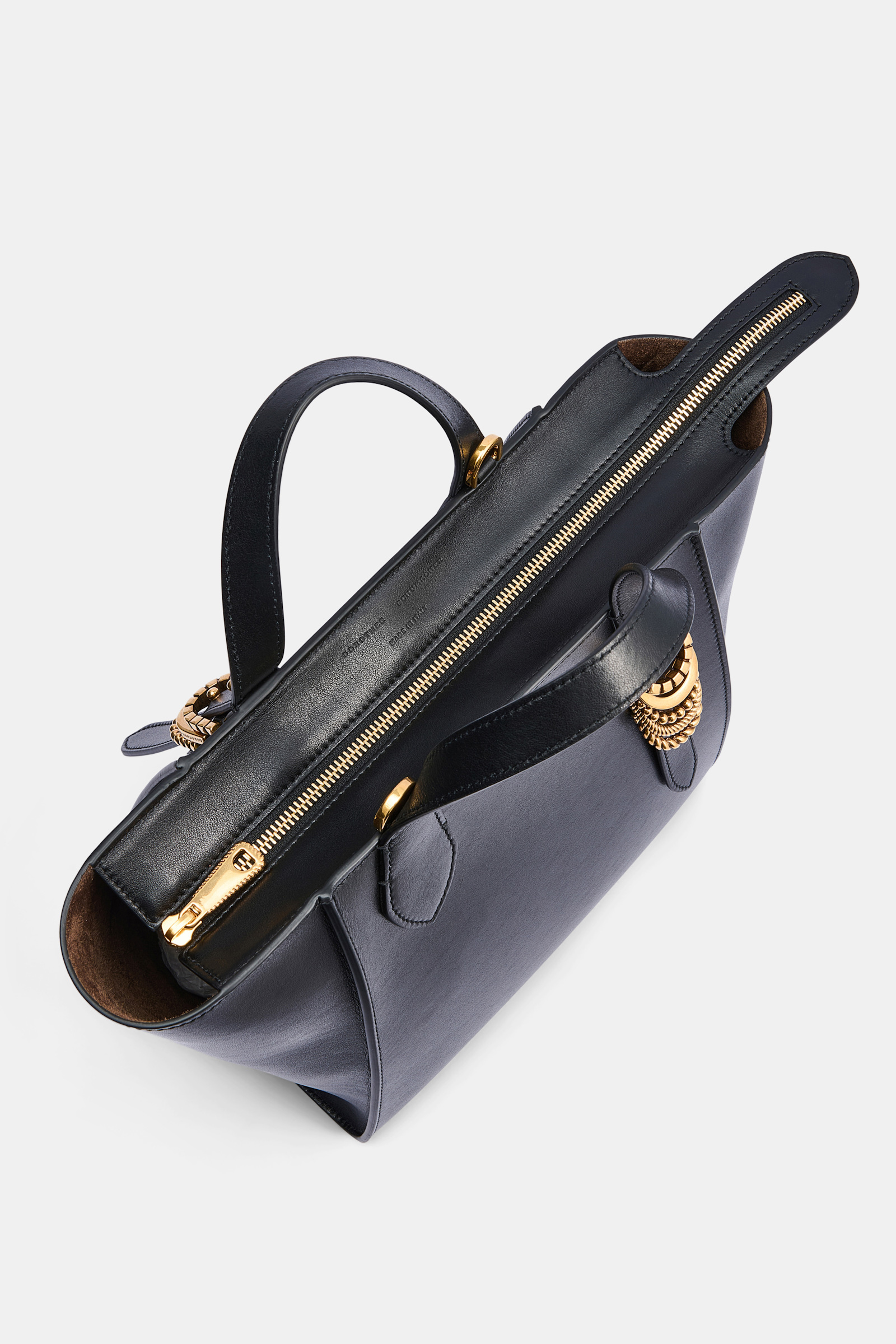 Dorothee Schumacher Crossbody Tote Bag in soft calf leather with D-ring hardware black