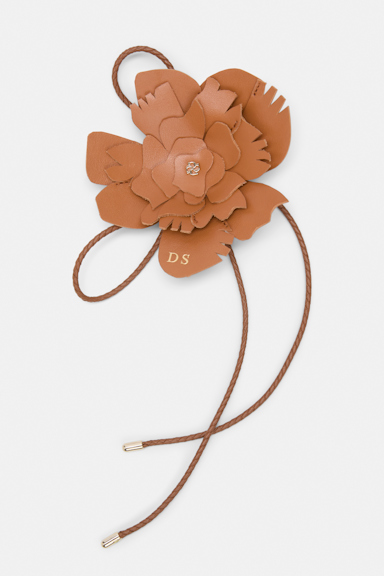 Dorothee Schumacher Handmade leather flower accessory tan