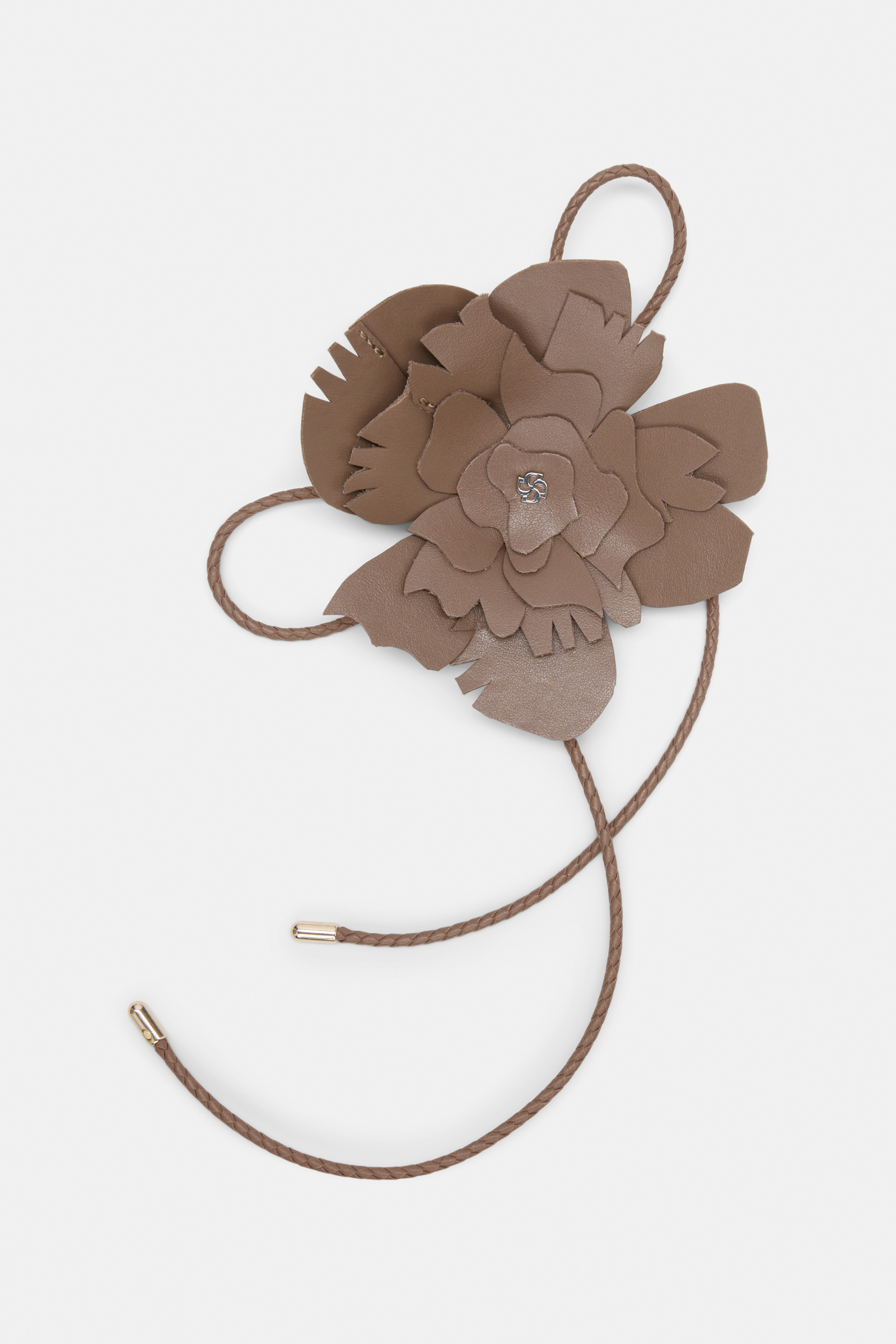 Dorothee Schumacher Handmade leather flower accessory taupe