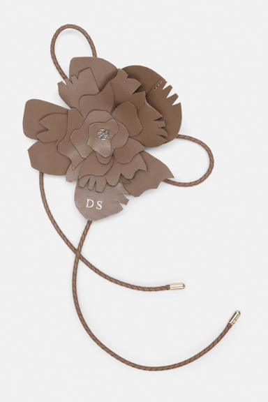 Dorothee Schumacher Handmade leather flower accessory taupe