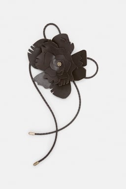 Dorothee Schumacher Handmade leather flower accessory Dark Chocolate