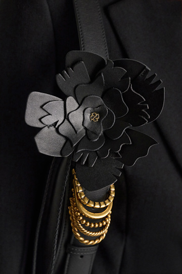 Dorothee Schumacher Handmade leather flower accessory black