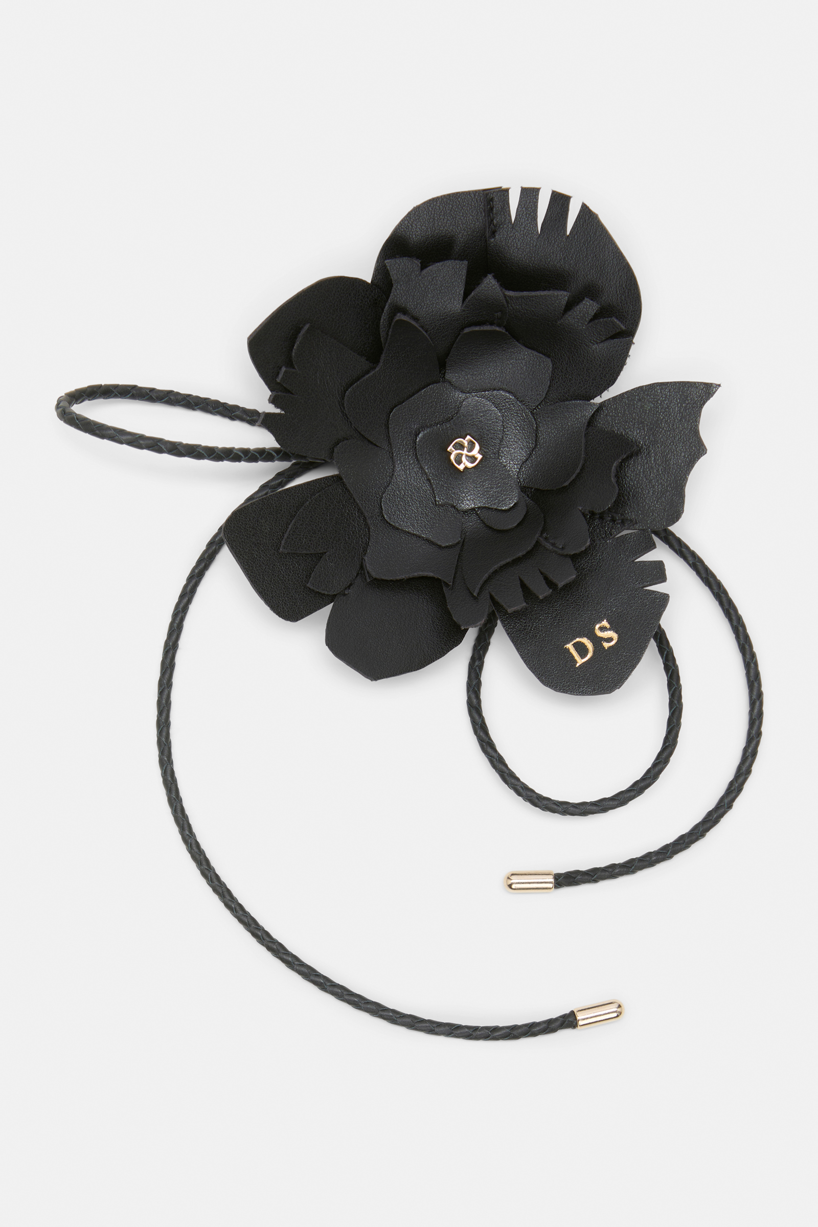 Dorothee Schumacher Handgefertigtes Flower-Accessoire aus Leder black
